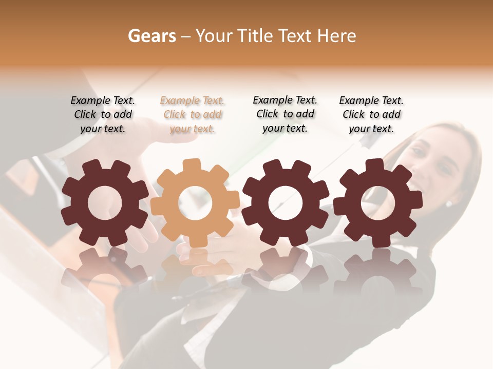 Business Deal In An Office - Focus Is On The Hands PowerPoint Template