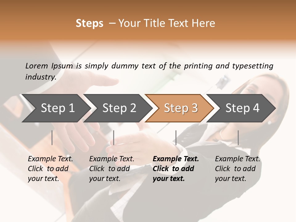 Business Deal In An Office - Focus Is On The Hands PowerPoint Template
