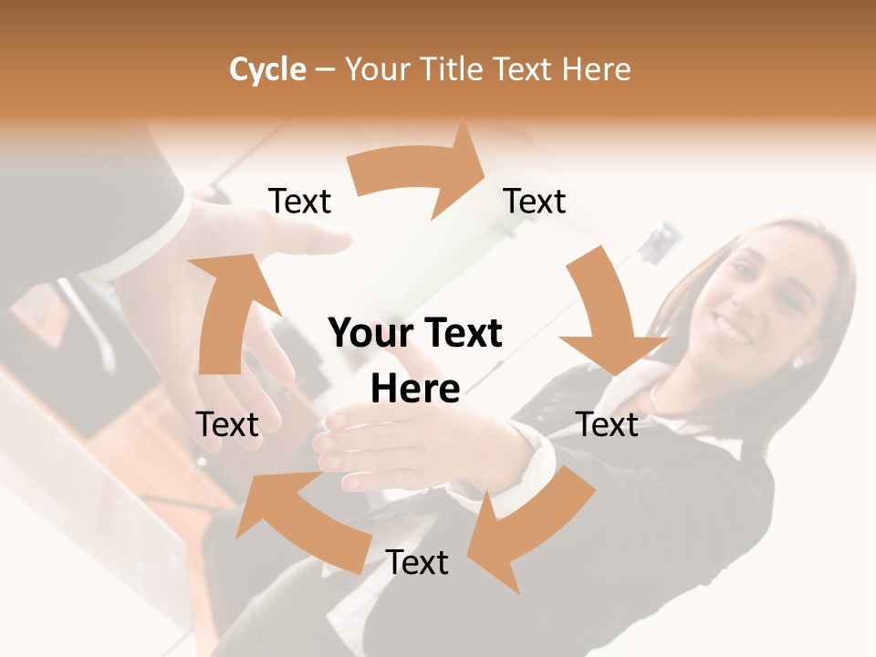 Business Deal In An Office - Focus Is On The Hands PowerPoint Template