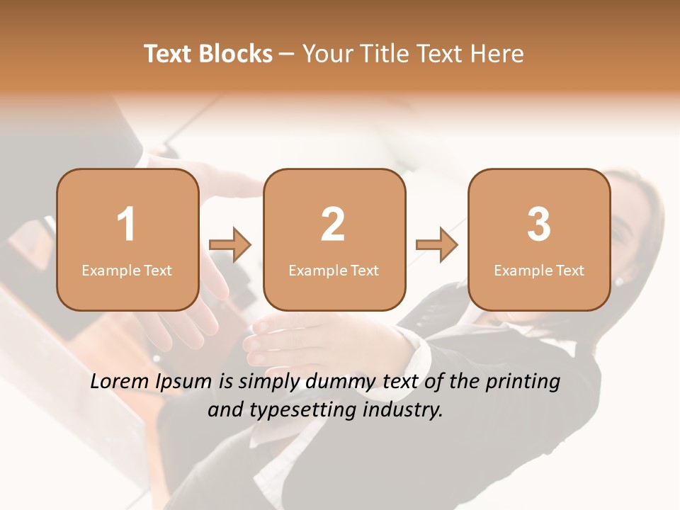Business Deal In An Office - Focus Is On The Hands PowerPoint Template