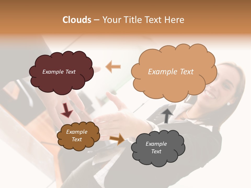 Business Deal In An Office - Focus Is On The Hands PowerPoint Template