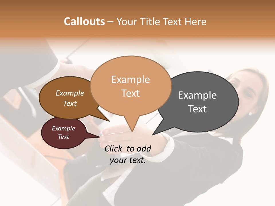 Business Deal In An Office - Focus Is On The Hands PowerPoint Template