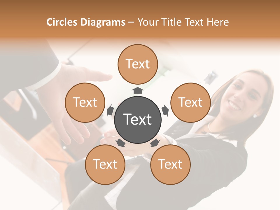 Business Deal In An Office - Focus Is On The Hands PowerPoint Template