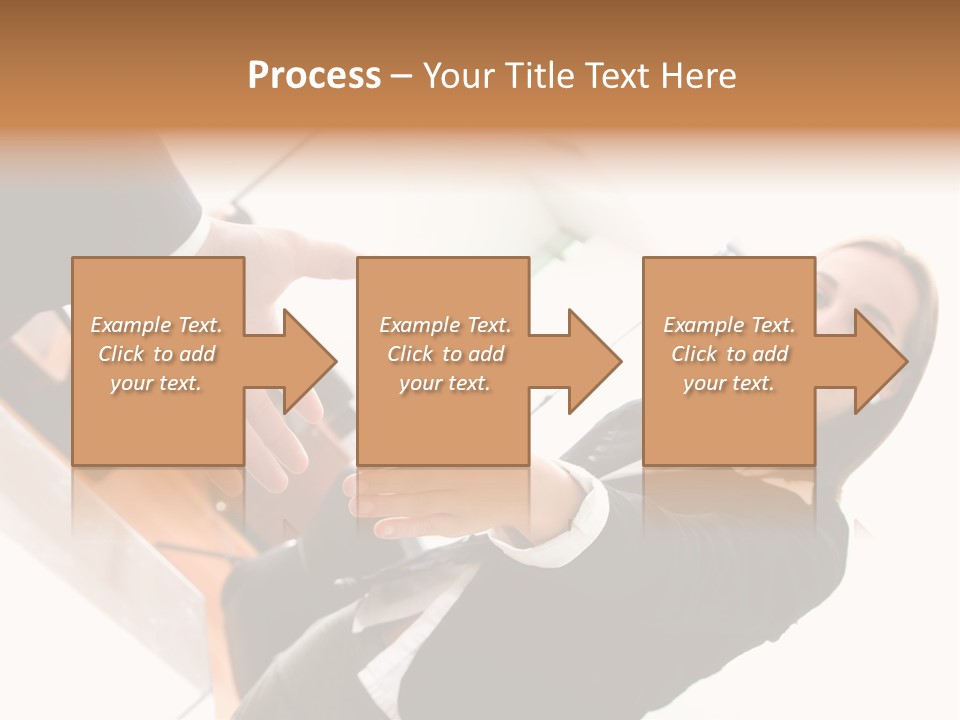 Business Deal In An Office - Focus Is On The Hands PowerPoint Template