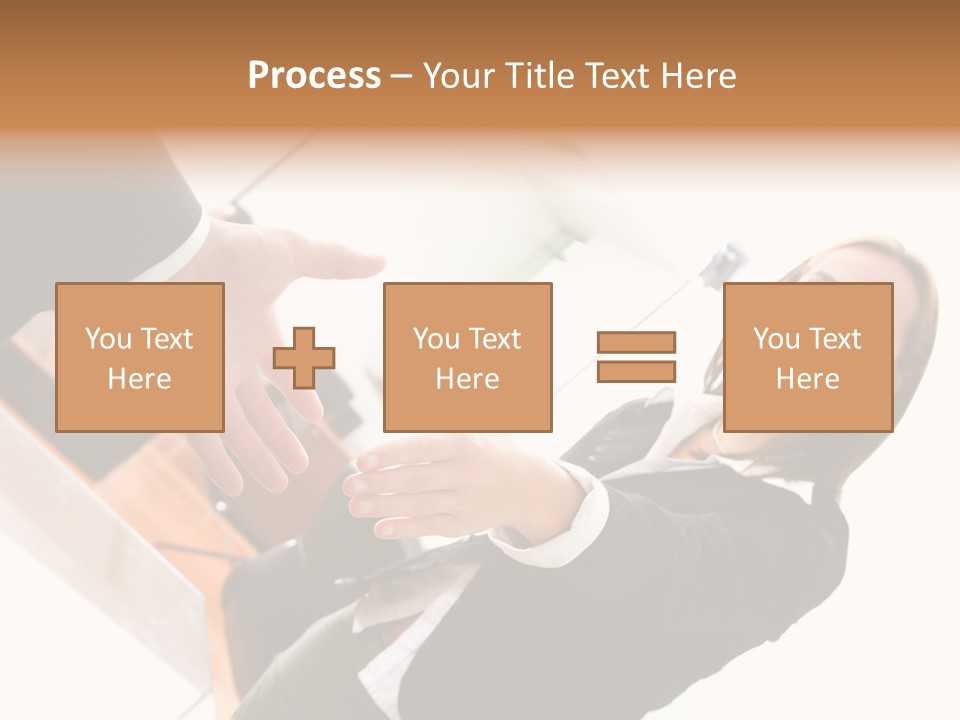 Business Deal In An Office - Focus Is On The Hands PowerPoint Template