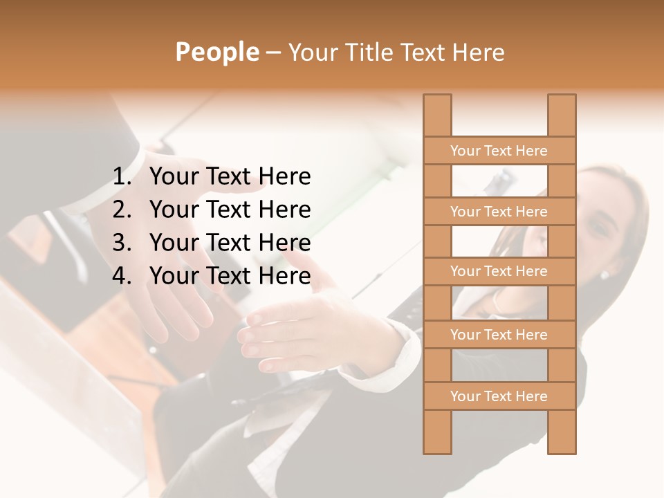 Business Deal In An Office - Focus Is On The Hands PowerPoint Template