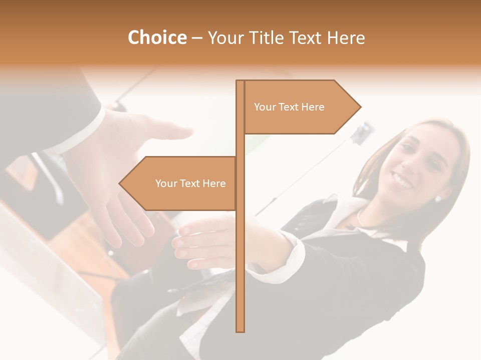 Business Deal In An Office - Focus Is On The Hands PowerPoint Template