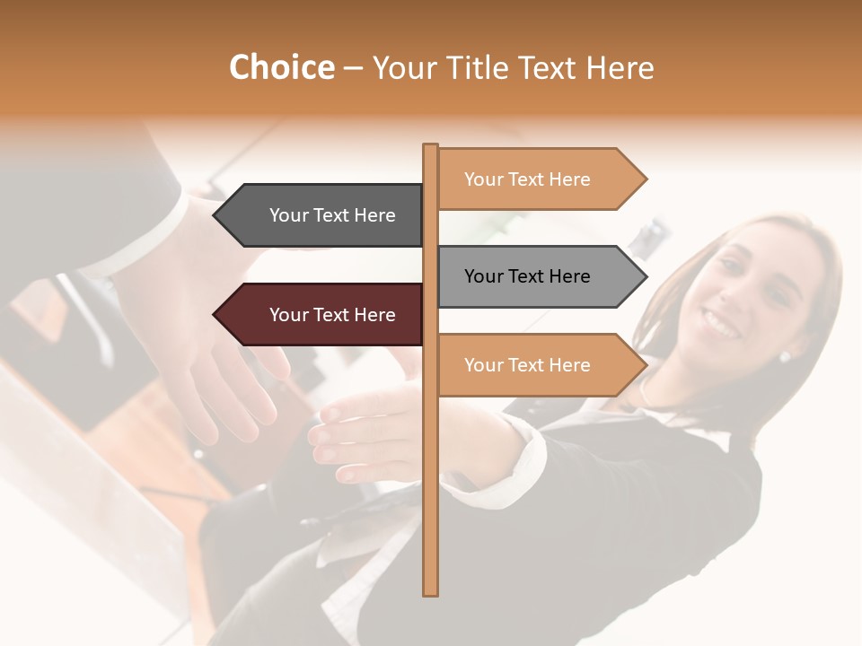 Business Deal In An Office - Focus Is On The Hands PowerPoint Template