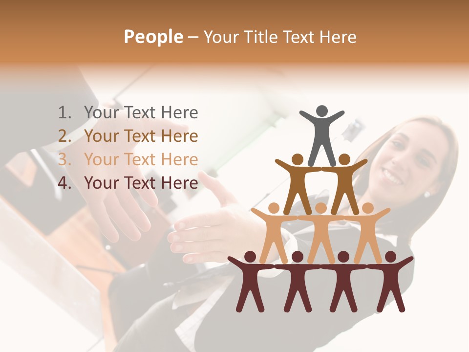 Business Deal In An Office - Focus Is On The Hands PowerPoint Template