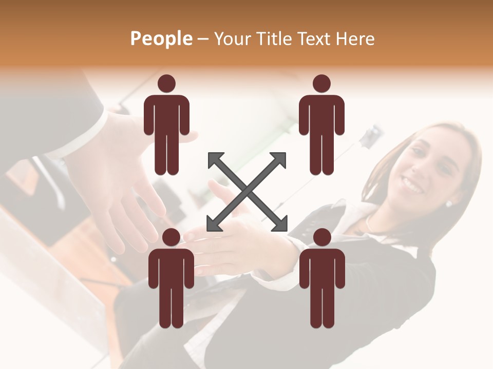 Business Deal In An Office - Focus Is On The Hands PowerPoint Template