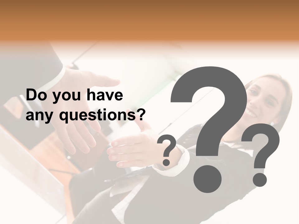 Business Deal In An Office - Focus Is On The Hands PowerPoint Template