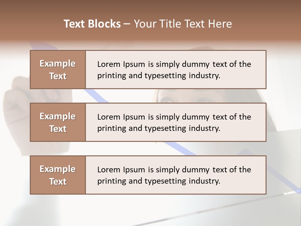 Business Woman Drawing A Graph On A Glass Window In An Office - Focus Is On Graph PowerPoint Template