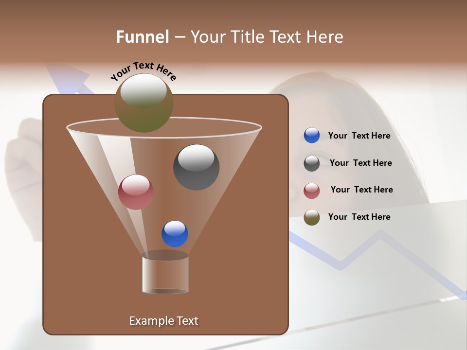 Business Woman Drawing A Graph On A Glass Window In An Office - Focus Is On Graph PowerPoint Template