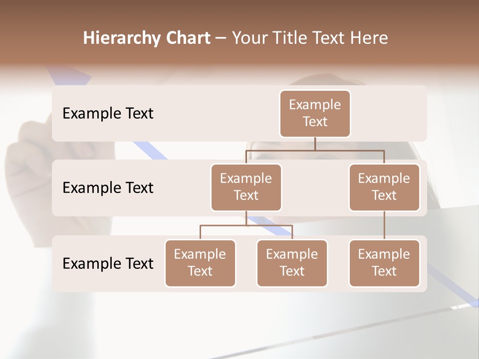 Business Woman Drawing A Graph On A Glass Window In An Office - Focus Is On Graph PowerPoint Template
