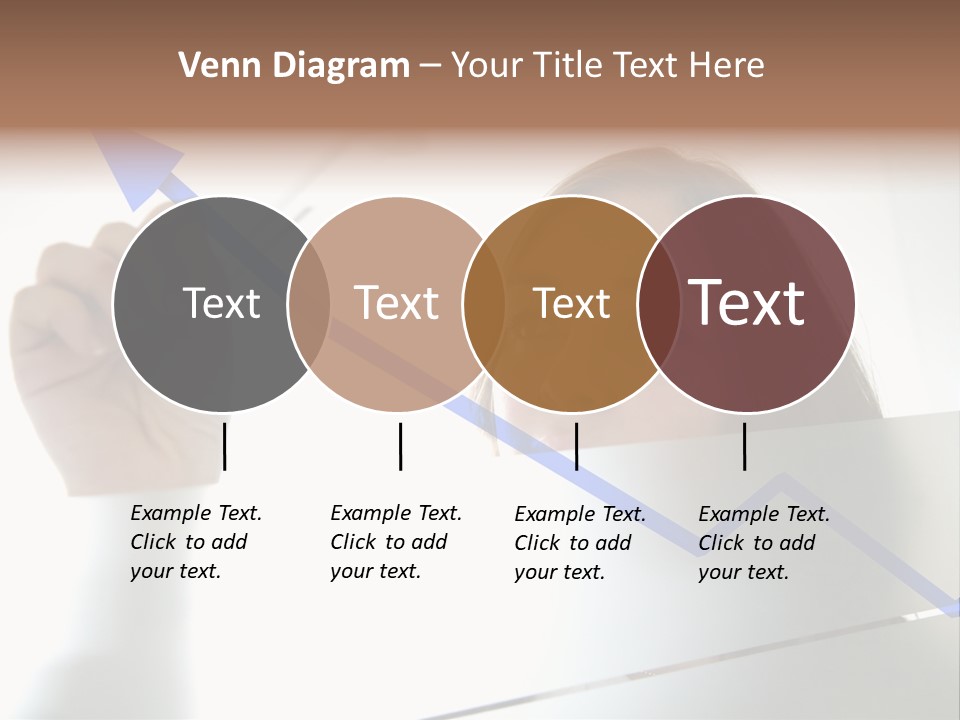 Business Woman Drawing A Graph On A Glass Window In An Office - Focus Is On Graph PowerPoint Template