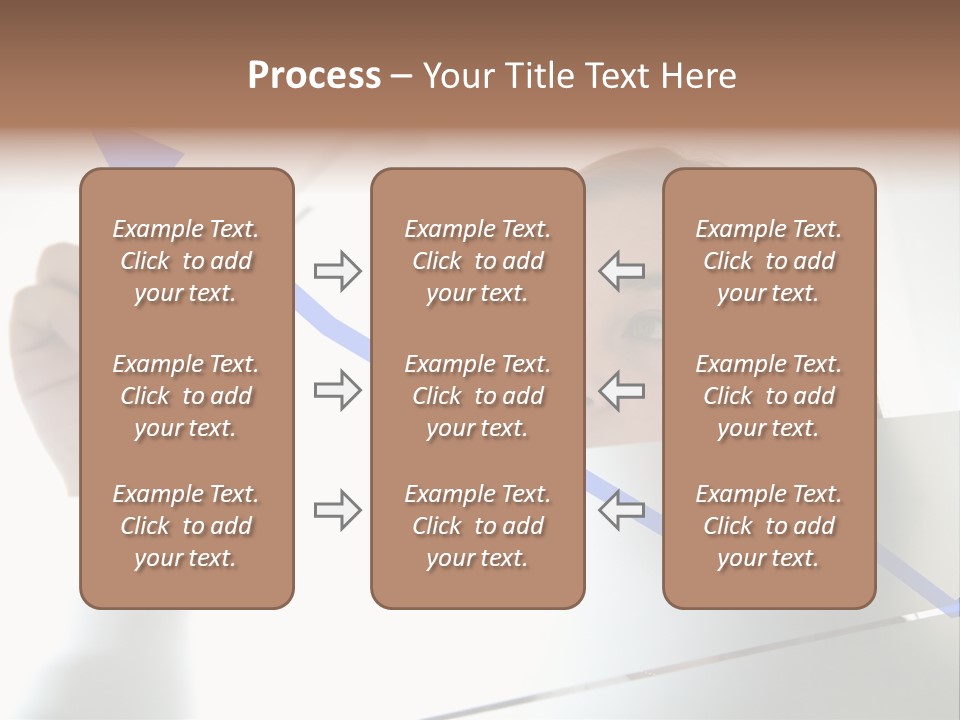 Business Woman Drawing A Graph On A Glass Window In An Office - Focus Is On Graph PowerPoint Template