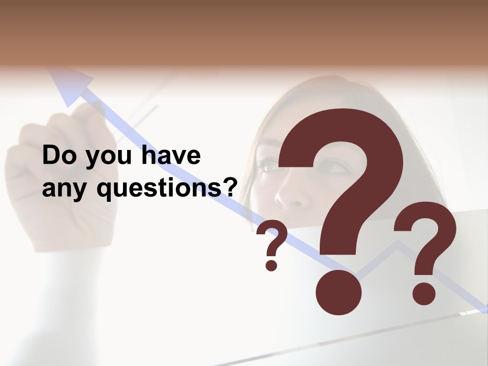 Business Woman Drawing A Graph On A Glass Window In An Office - Focus Is On Graph PowerPoint Template