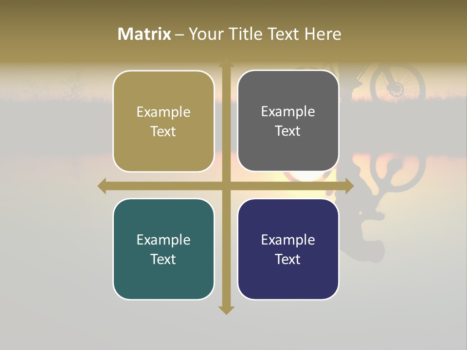 Mountain Biker Girl Silhouette In Sunrise PowerPoint Template