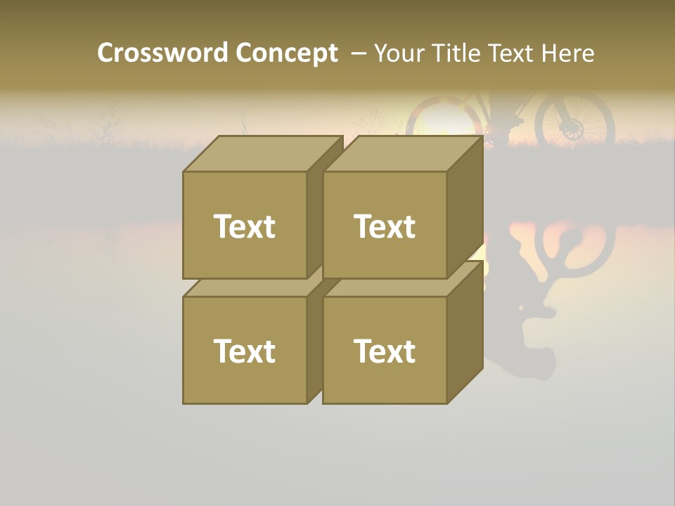 Mountain Biker Girl Silhouette In Sunrise PowerPoint Template