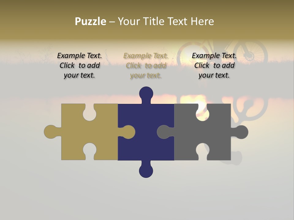 Mountain Biker Girl Silhouette In Sunrise PowerPoint Template