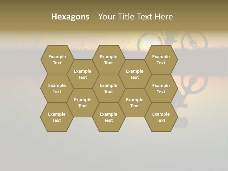 Mountain Biker Girl Silhouette In Sunrise PowerPoint Template