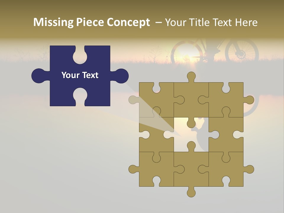 Mountain Biker Girl Silhouette In Sunrise PowerPoint Template