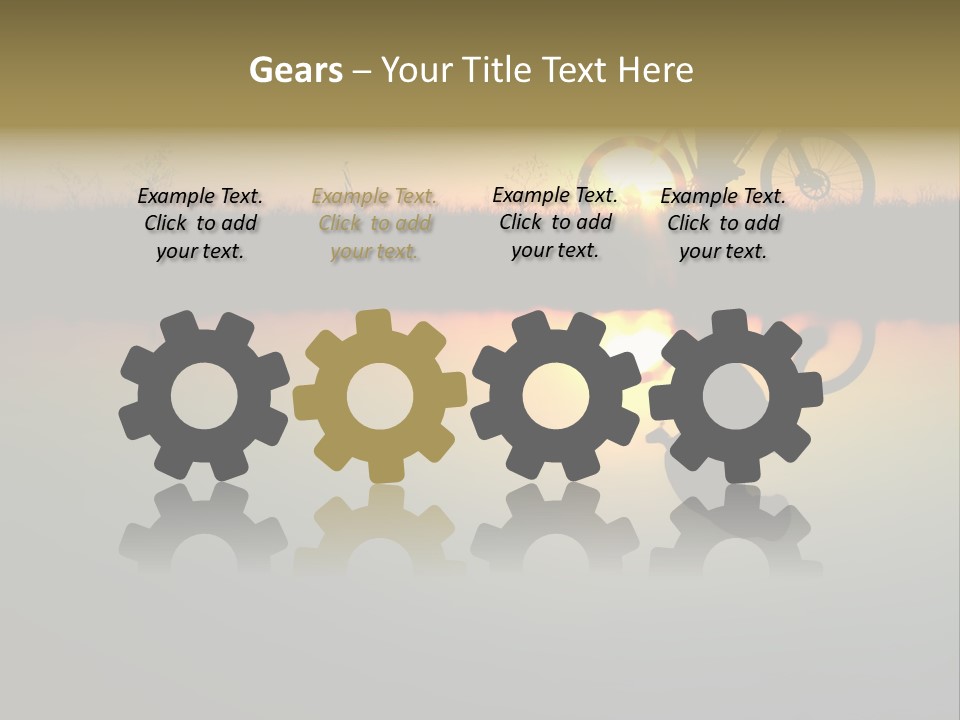 Mountain Biker Girl Silhouette In Sunrise PowerPoint Template