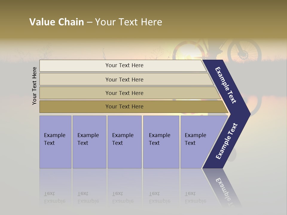 Mountain Biker Girl Silhouette In Sunrise PowerPoint Template