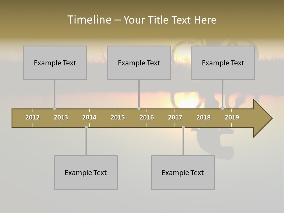 Mountain Biker Girl Silhouette In Sunrise PowerPoint Template
