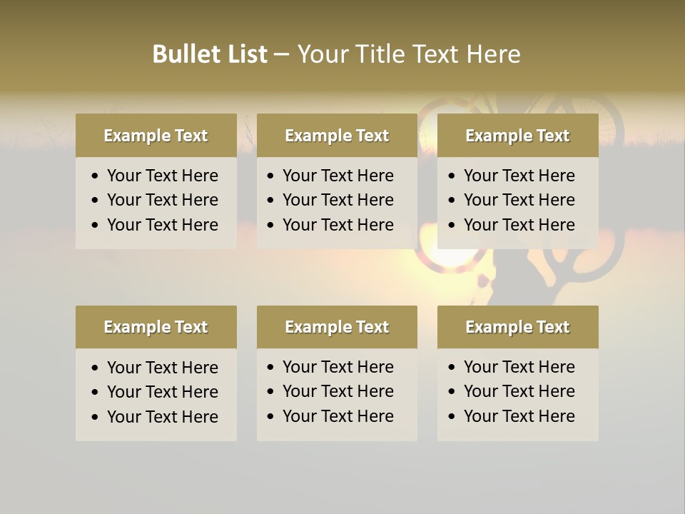 Mountain Biker Girl Silhouette In Sunrise PowerPoint Template