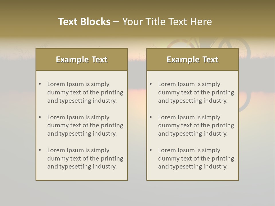 Mountain Biker Girl Silhouette In Sunrise PowerPoint Template