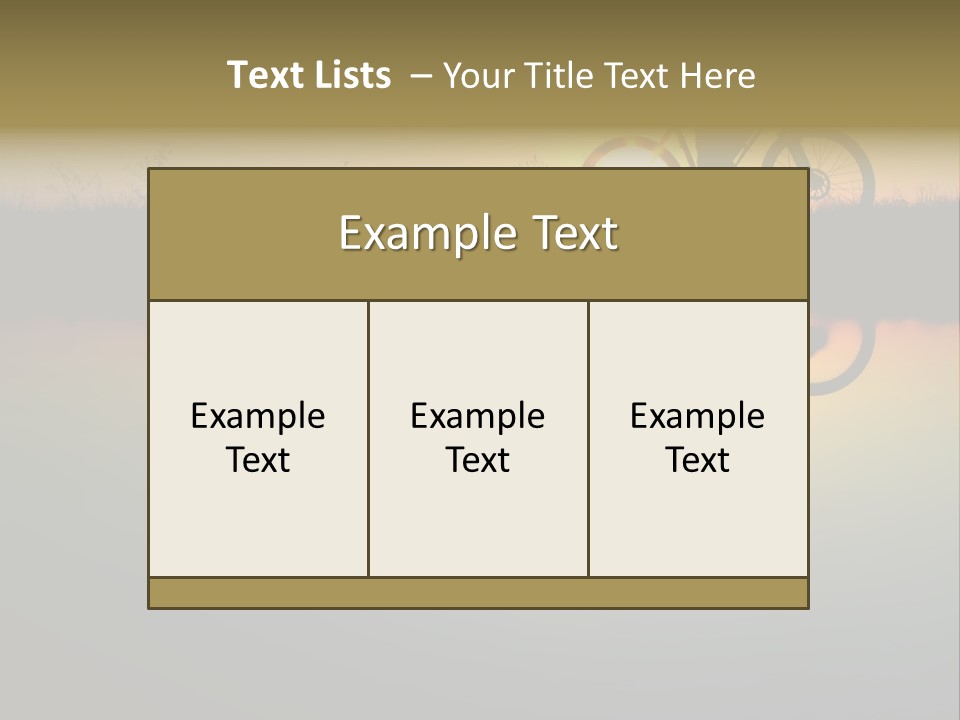 Mountain Biker Girl Silhouette In Sunrise PowerPoint Template