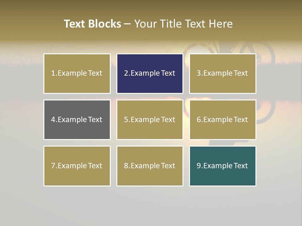 Mountain Biker Girl Silhouette In Sunrise PowerPoint Template