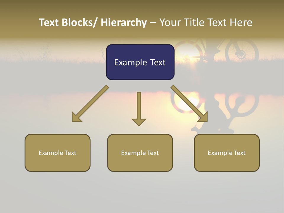 Mountain Biker Girl Silhouette In Sunrise PowerPoint Template