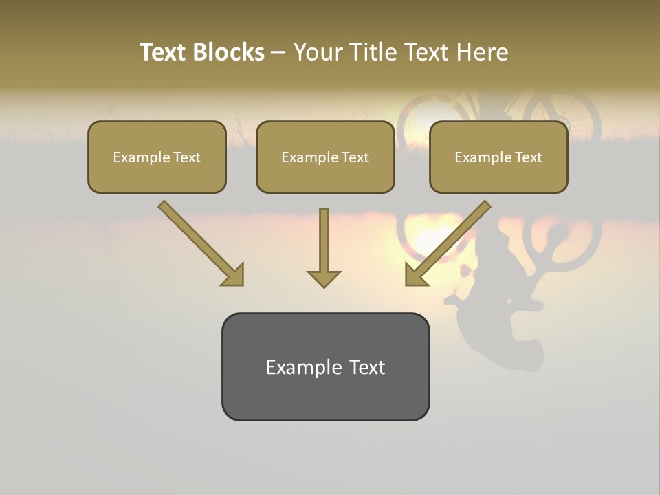 Mountain Biker Girl Silhouette In Sunrise PowerPoint Template