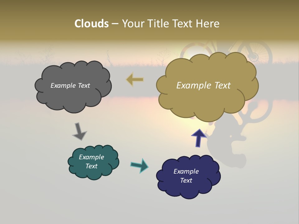 Mountain Biker Girl Silhouette In Sunrise PowerPoint Template