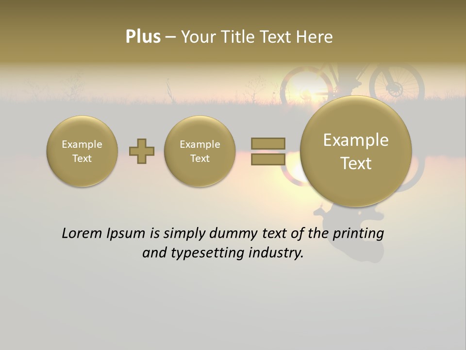Mountain Biker Girl Silhouette In Sunrise PowerPoint Template