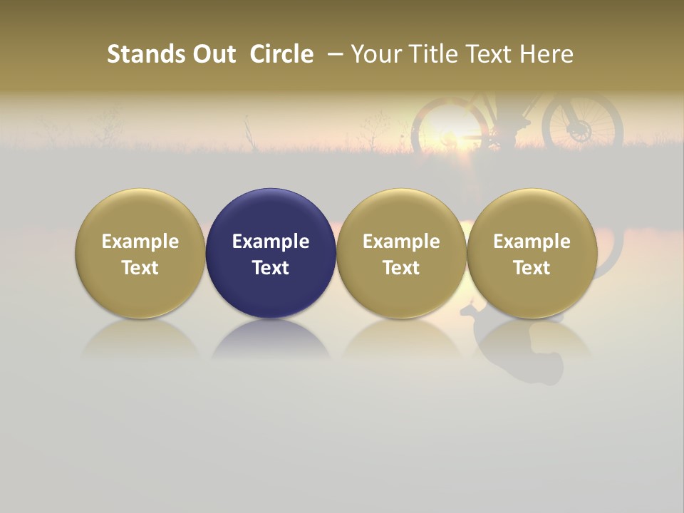 Mountain Biker Girl Silhouette In Sunrise PowerPoint Template