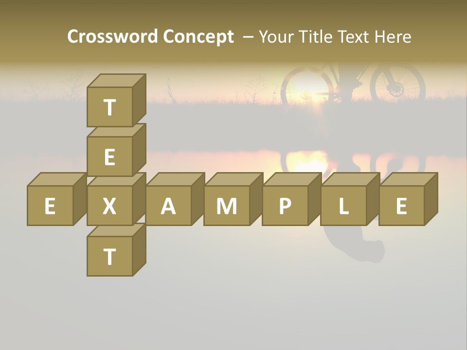 Mountain Biker Girl Silhouette In Sunrise PowerPoint Template