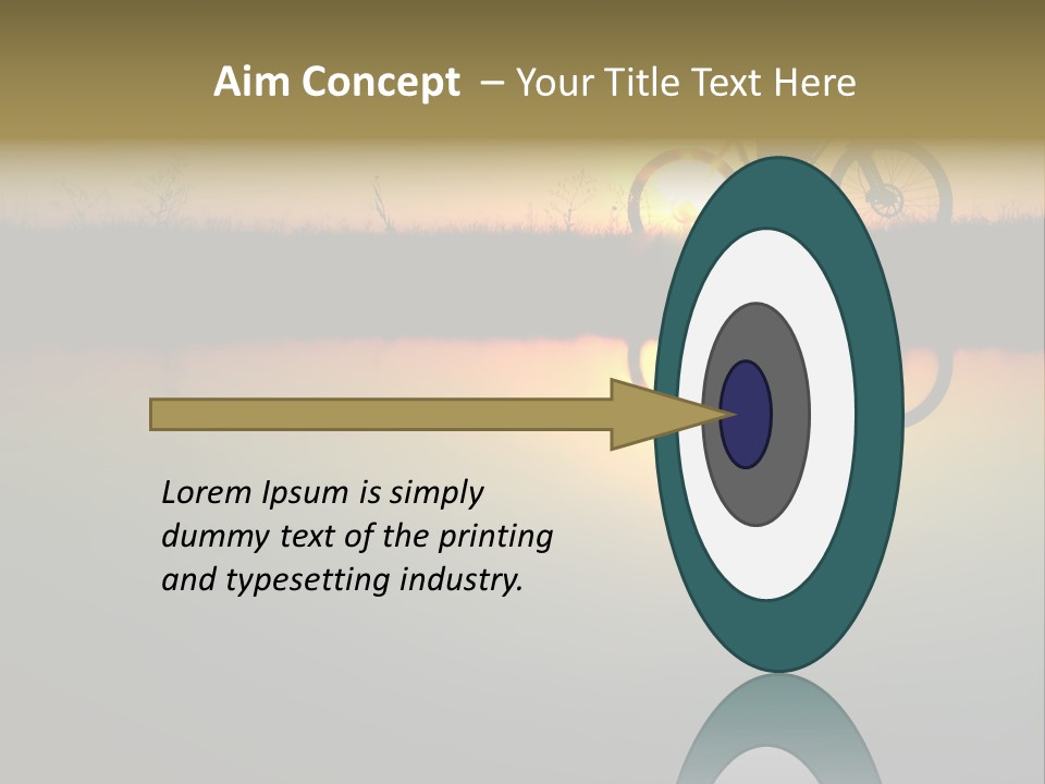 Mountain Biker Girl Silhouette In Sunrise PowerPoint Template