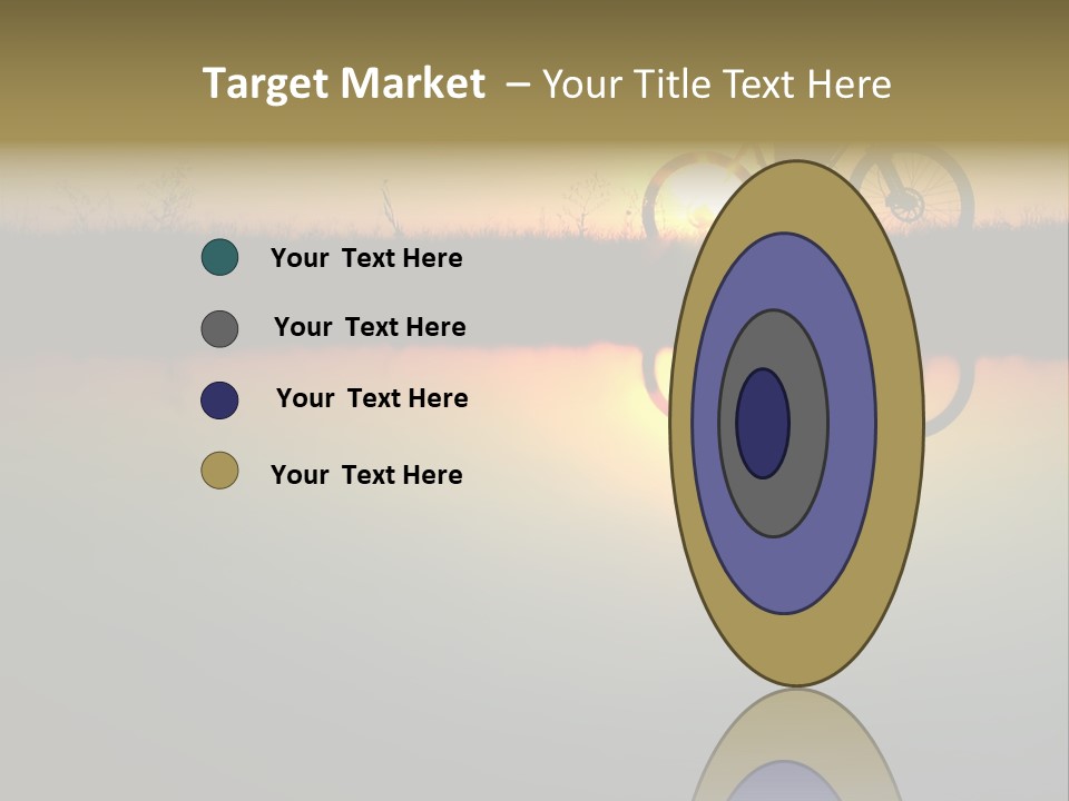 Mountain Biker Girl Silhouette In Sunrise PowerPoint Template