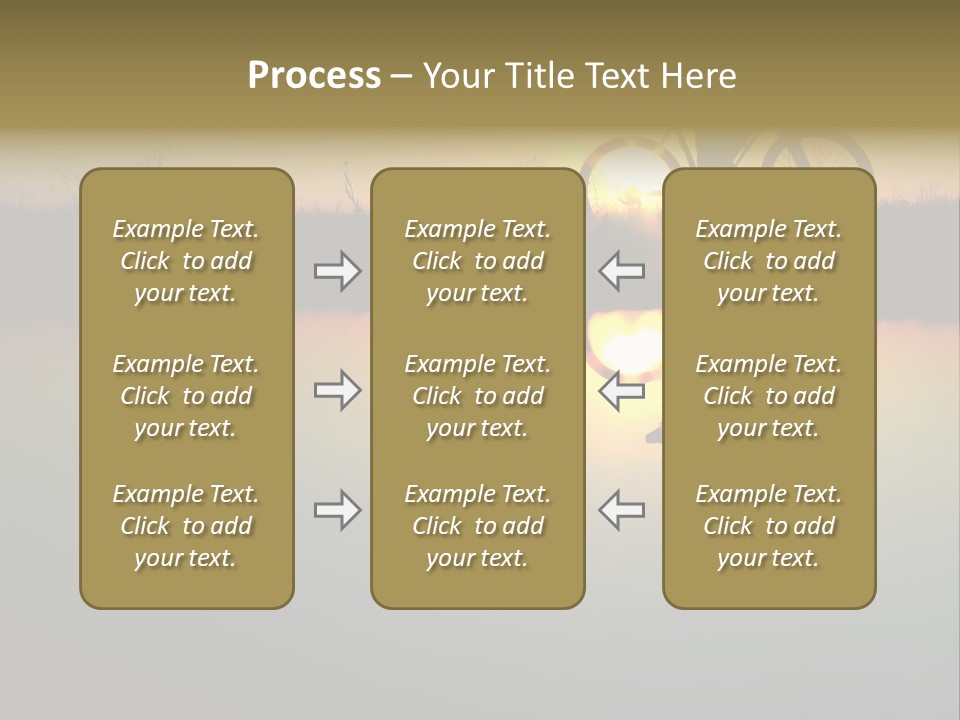 Mountain Biker Girl Silhouette In Sunrise PowerPoint Template