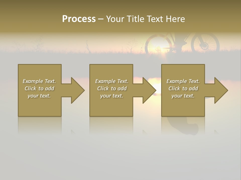 Mountain Biker Girl Silhouette In Sunrise PowerPoint Template