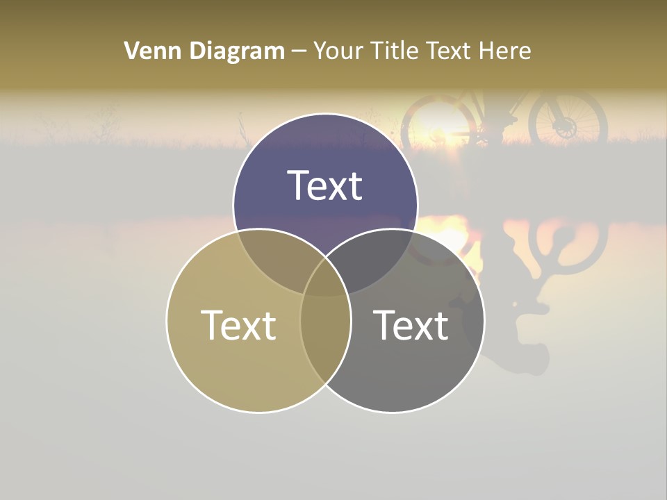 Mountain Biker Girl Silhouette In Sunrise PowerPoint Template