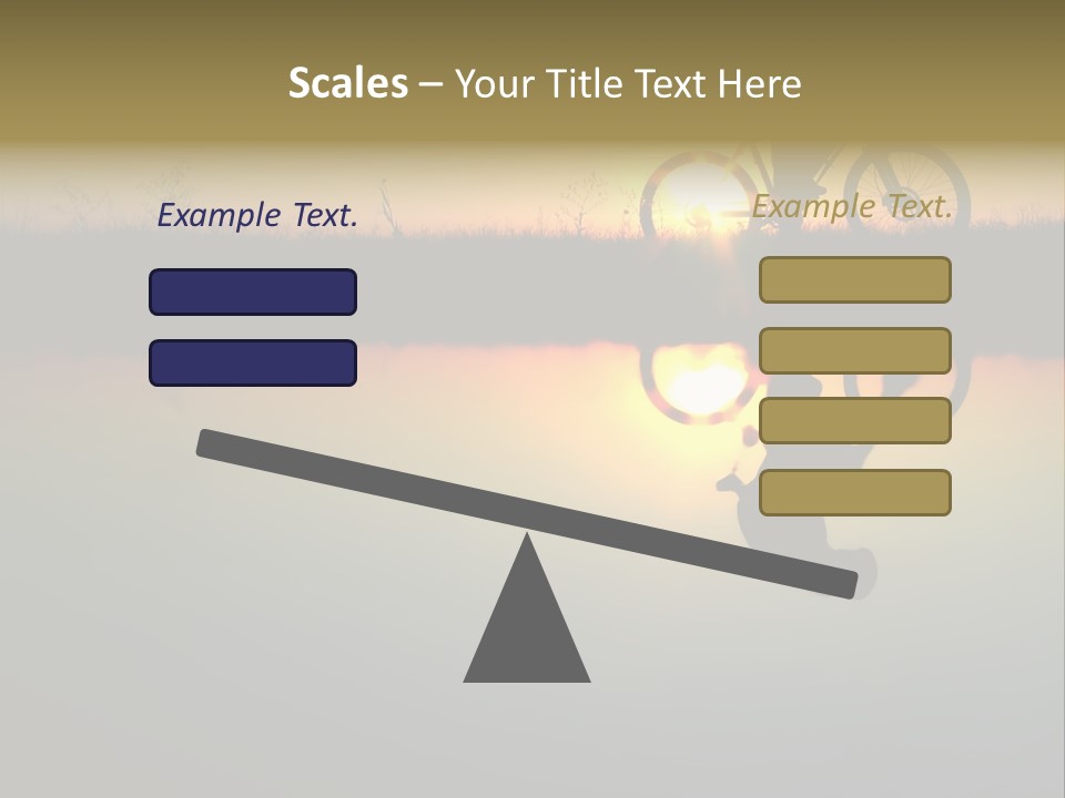 Mountain Biker Girl Silhouette In Sunrise PowerPoint Template