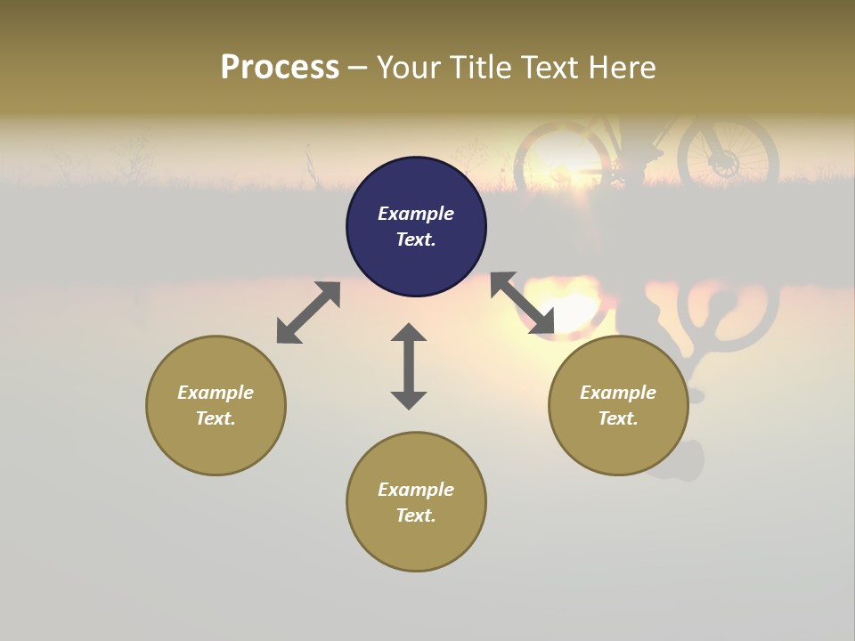 Mountain Biker Girl Silhouette In Sunrise PowerPoint Template