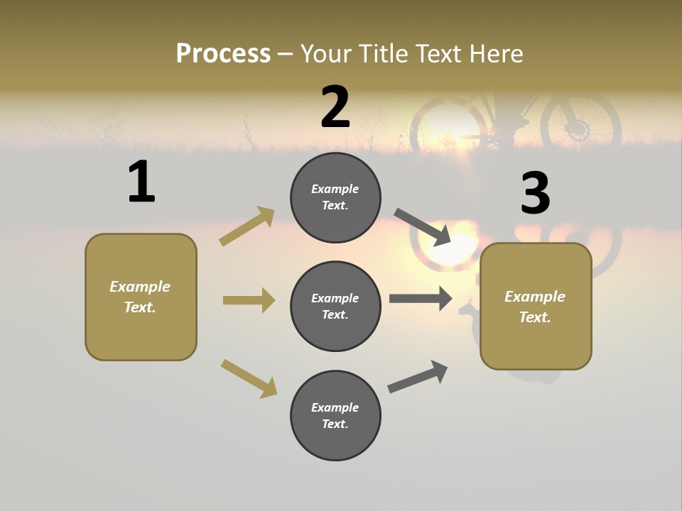 Mountain Biker Girl Silhouette In Sunrise PowerPoint Template