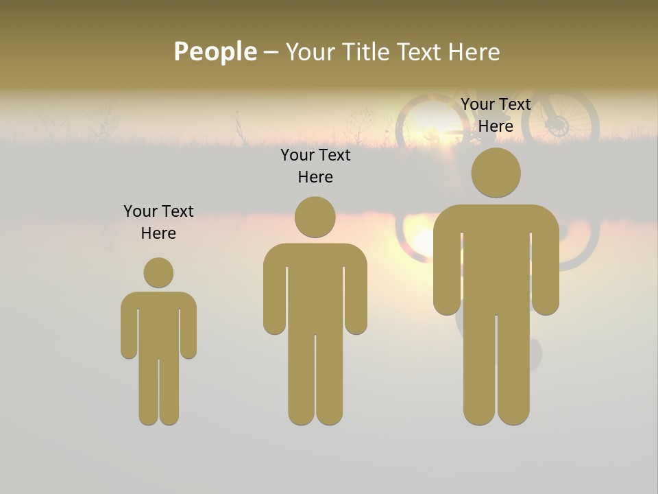 Mountain Biker Girl Silhouette In Sunrise PowerPoint Template