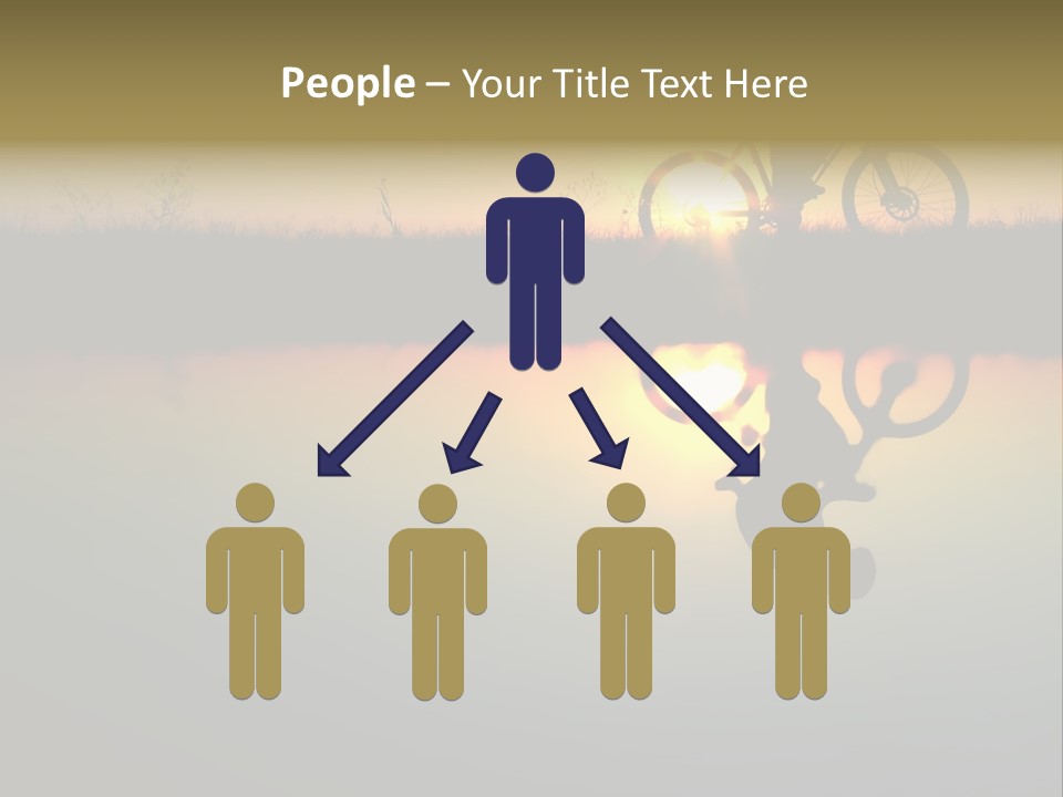 Mountain Biker Girl Silhouette In Sunrise PowerPoint Template