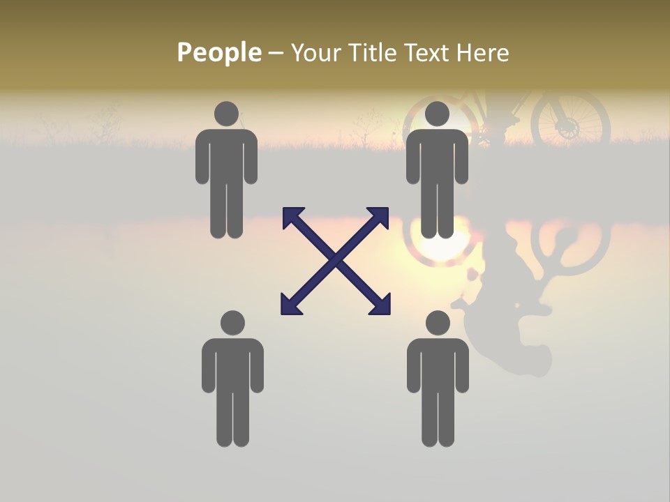 Mountain Biker Girl Silhouette In Sunrise PowerPoint Template